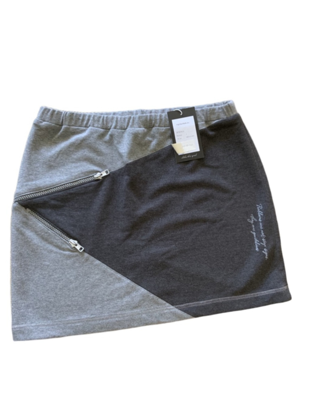 My Manifesto Mini Skirt Gray Colorblock Large